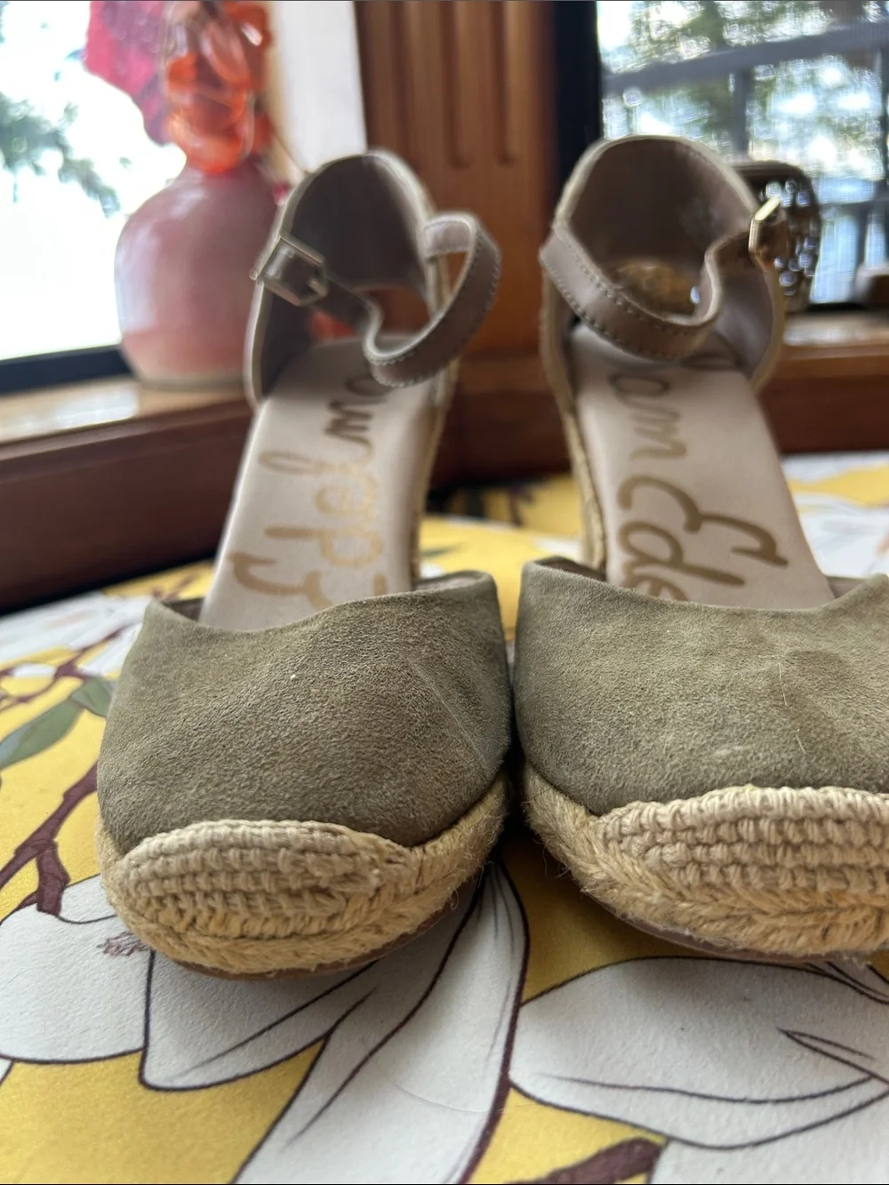 Sam Edelman Payton wedge suede espadrilles sandals - size 7.5